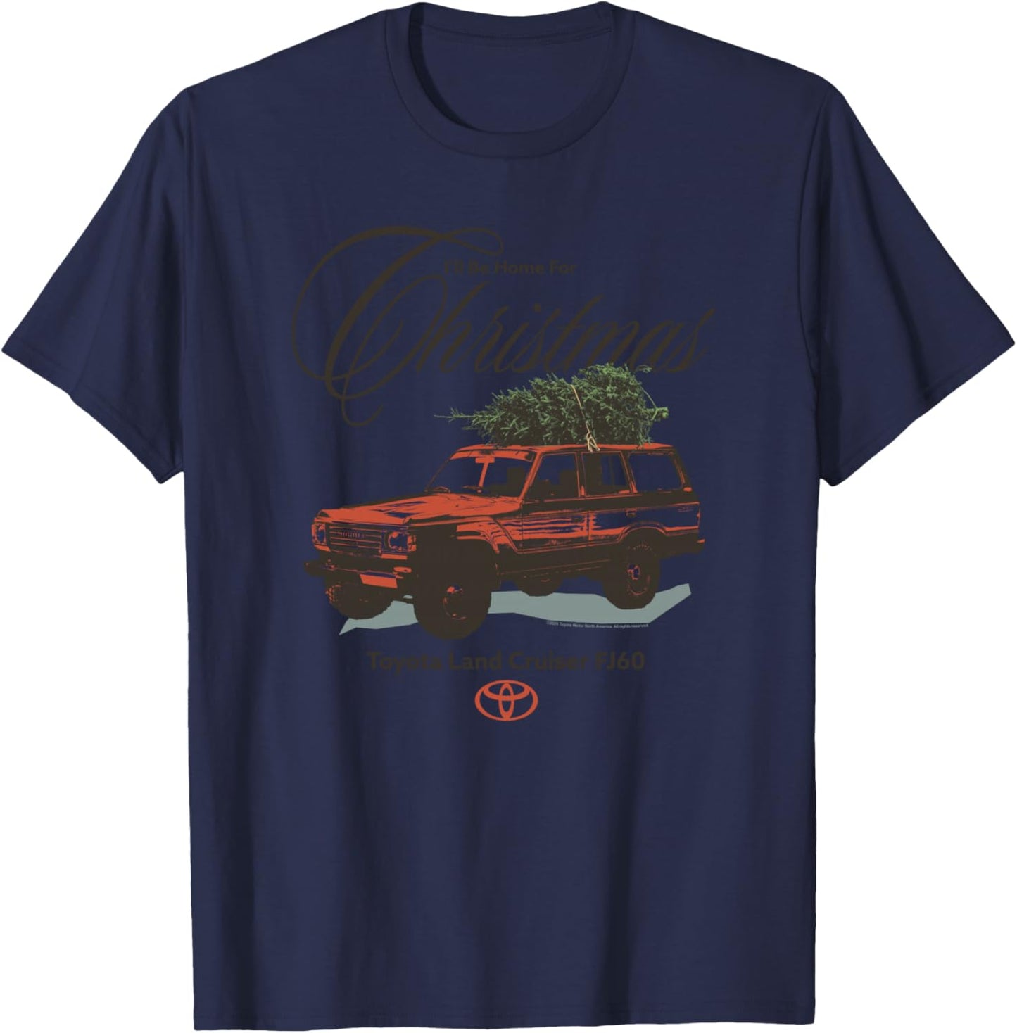 Toyota I'll Be Home For Christmas Toyota Land Cruiser FJ60 T-Shirt - T-Shirt | Navy