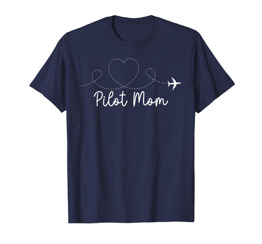 Pilot Mom of A Pilot Mama Heart Pilot Mother T-Shirt