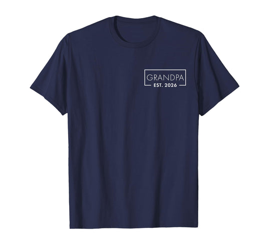 Funny 1st Time Grandpa EST 2026 New Grandpa T-Shirt