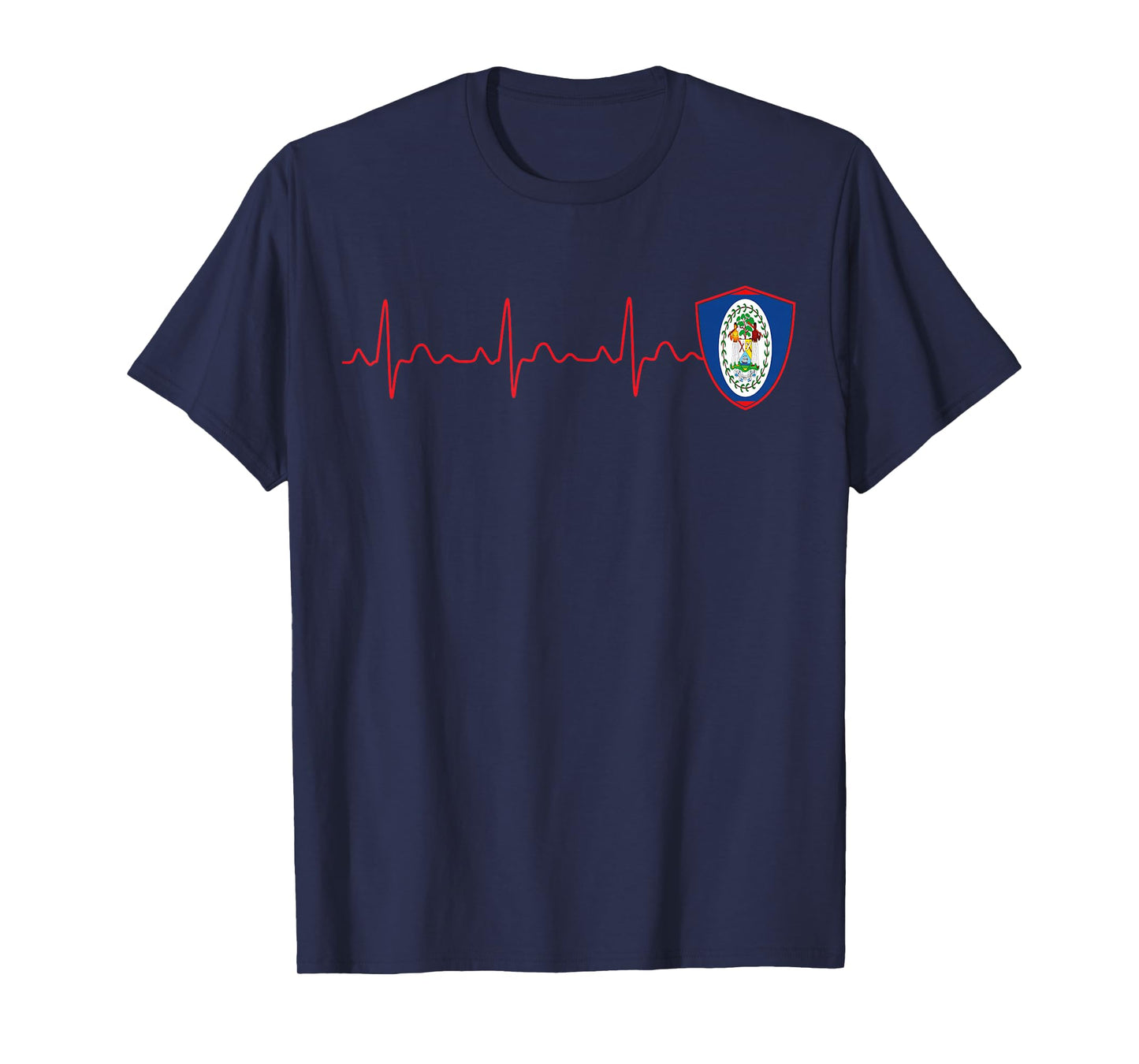 Belize Flag Heartbeat EKG Patriotic National T-Shirt