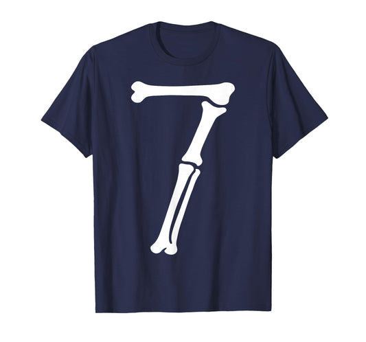 7 Number Seven Bones Graphic Funny School Halloween Matching T-Shirt