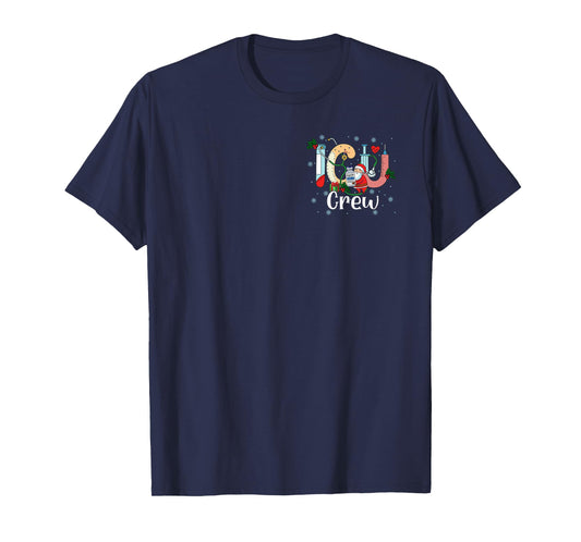 2 Sided When You're Sleeping Funny ICU Crew Nurse Christmas T-Shirt