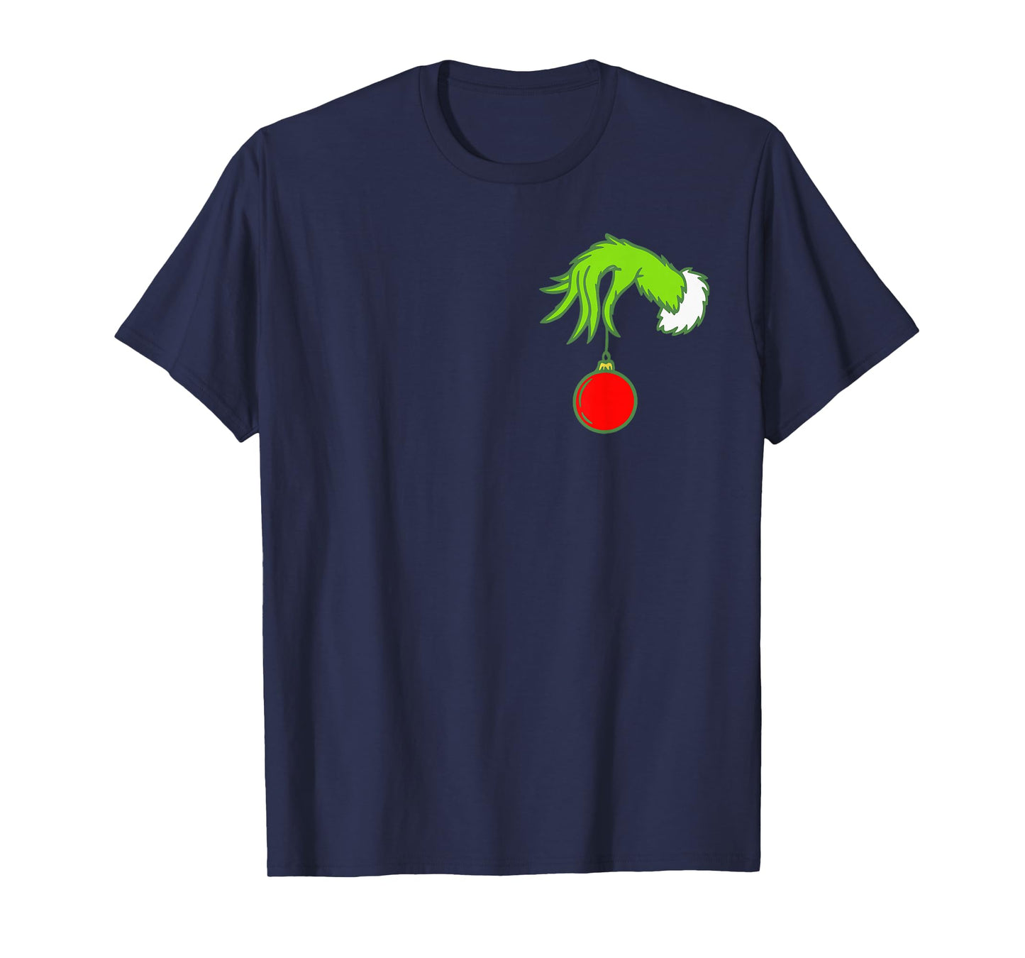 Pocket Christmas Hand Funny Xmas Character Matching Family T-Shirt