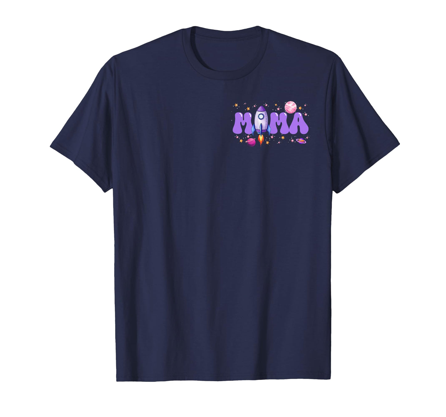 Two The Moon Mama of The Birthday Girl Astronaut Family T-Shirt