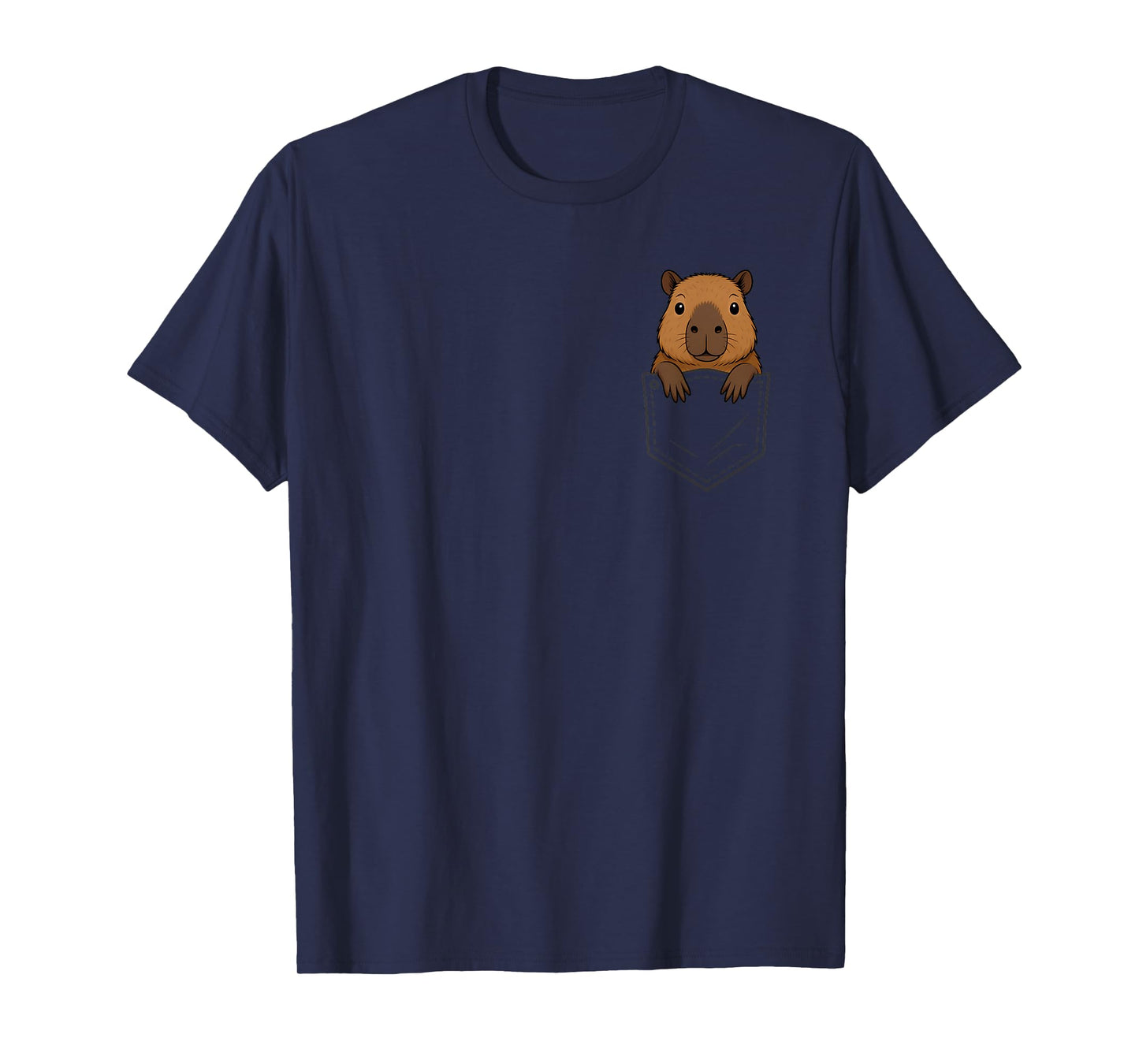 Funny Capybara Peeking in Pocket Capy Rodent Animal Lover T-Shirt