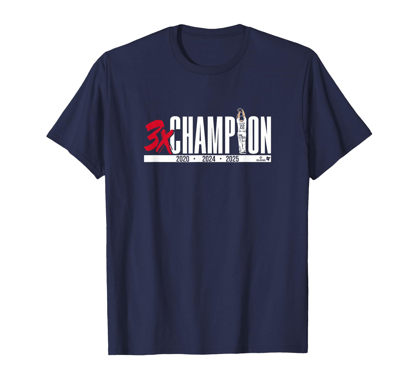 Clayton Kershaw - Three-Time Champion - Los Angeles Baseball T-Shirt