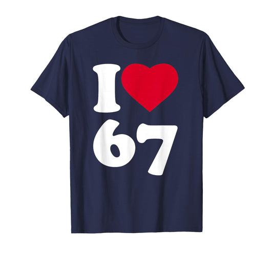 I Heart Love 6-7 Meme DominoSix-Seven Funny 67 Gen Z Alpha T-Shirt