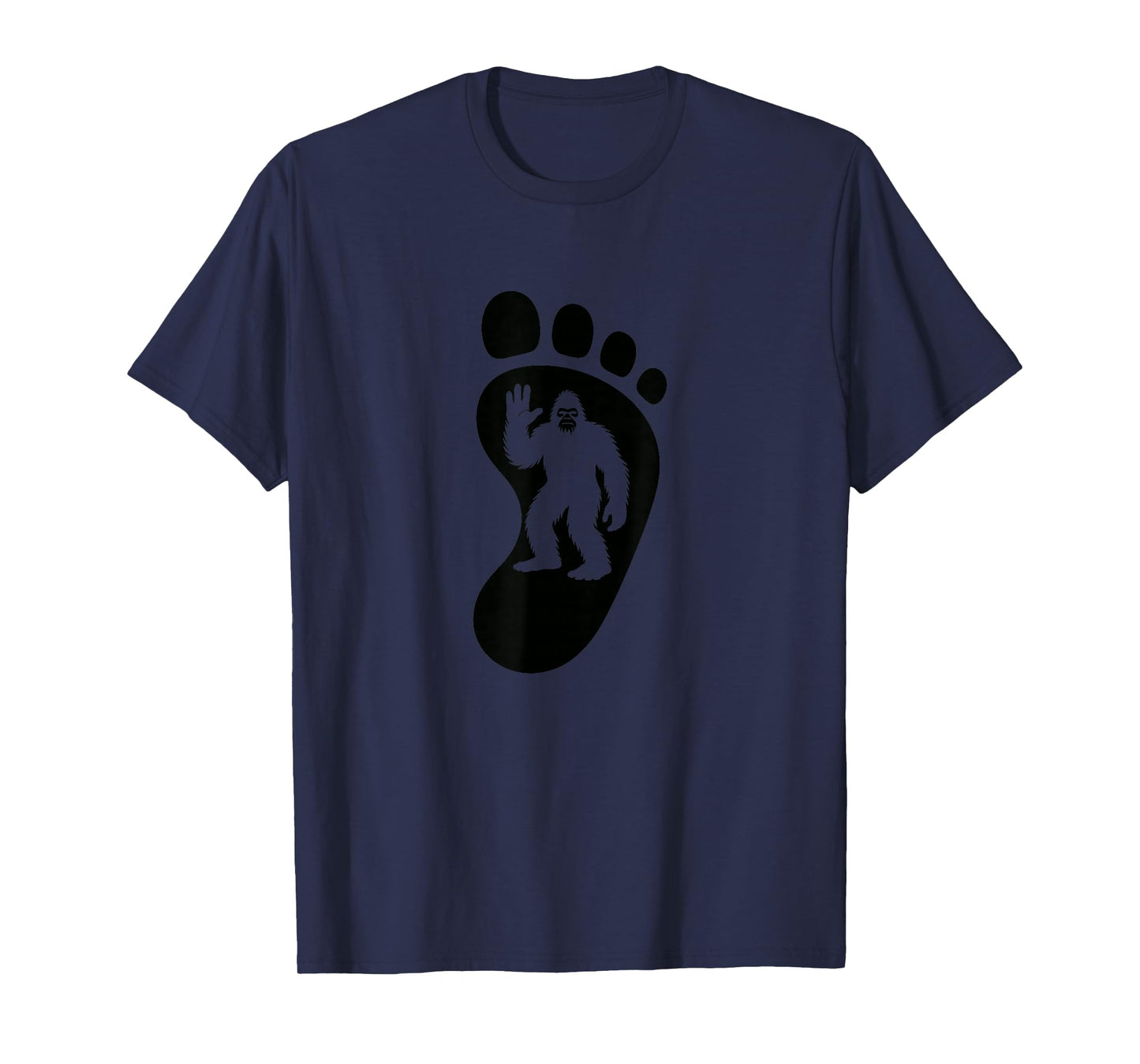 Sasquatch Footprint Silhouette Believer Retro Cryptid Patch T-Shirt