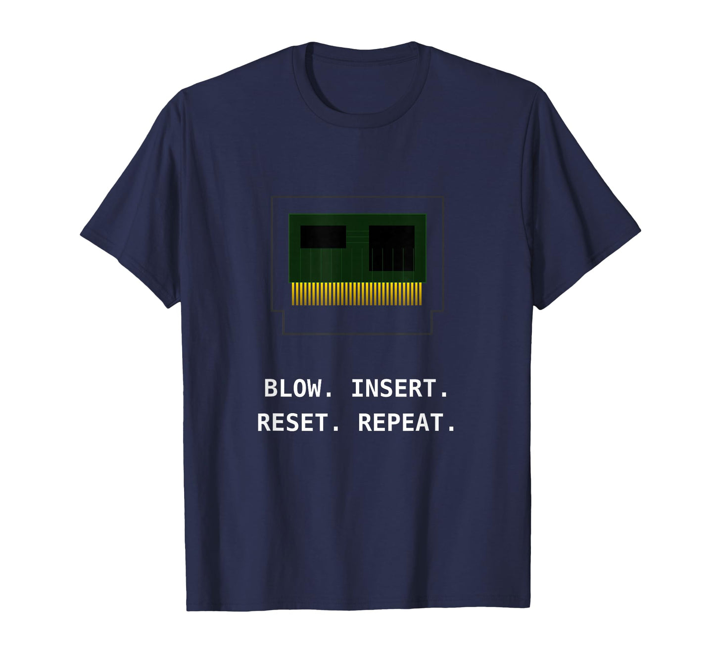 8-Bit Retro Video Game Cartridge Technical Blueprint T-Shirt