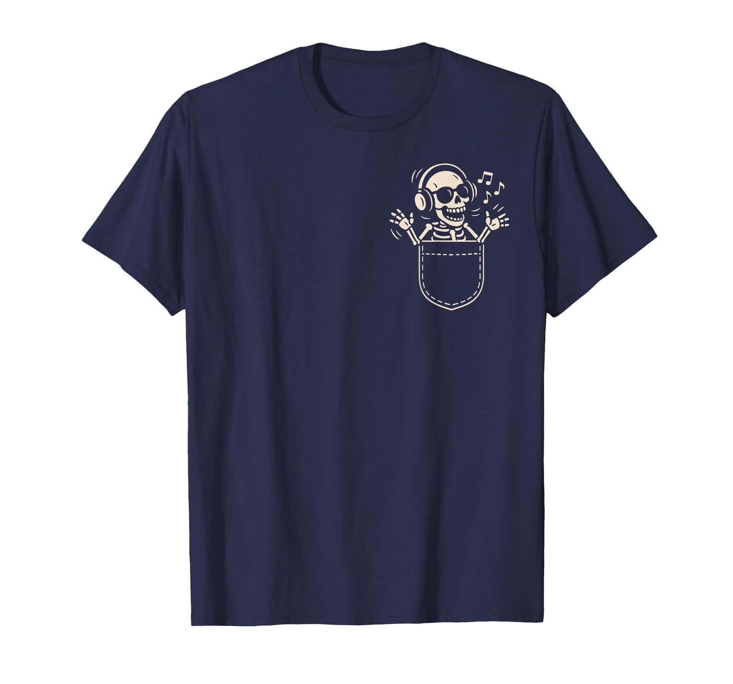 Halloween Dancing Skeleton Music Headphones Design T-Shirt