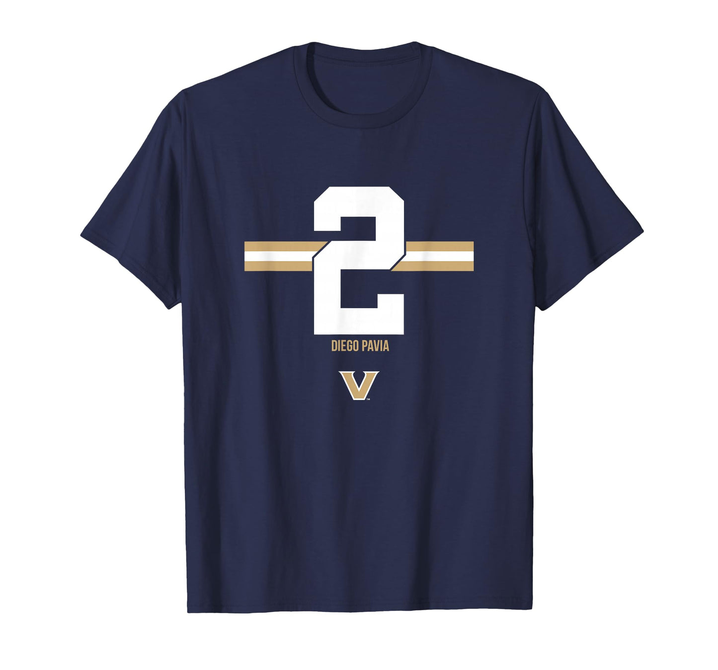 Vanderbilt Football: Diego Pavia 2 Stripe T-Shirt