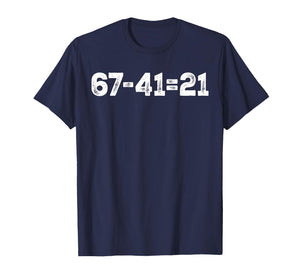 Vintage 67-21=41 Funny Gen Z Math Meme Trendy Back to School T-Shirt