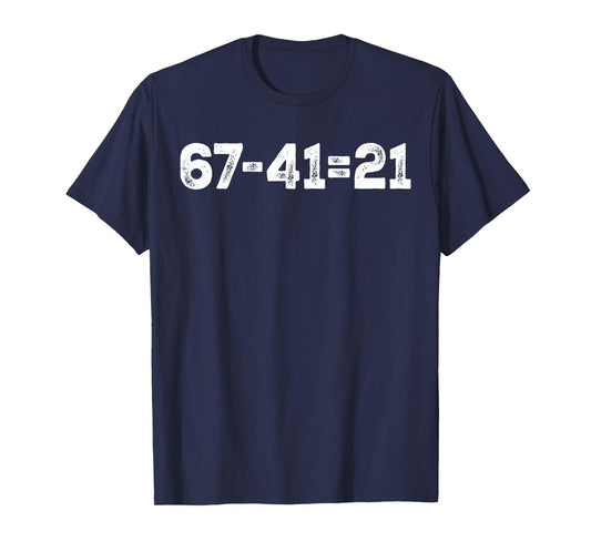 Vintage 67-21=41 Funny Gen Z Math Meme Trendy Back to School T-Shirt