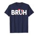 Bruh Funny Christmas Santa Hat Teens Boys Kids Xmas Pajamas T-Shirt