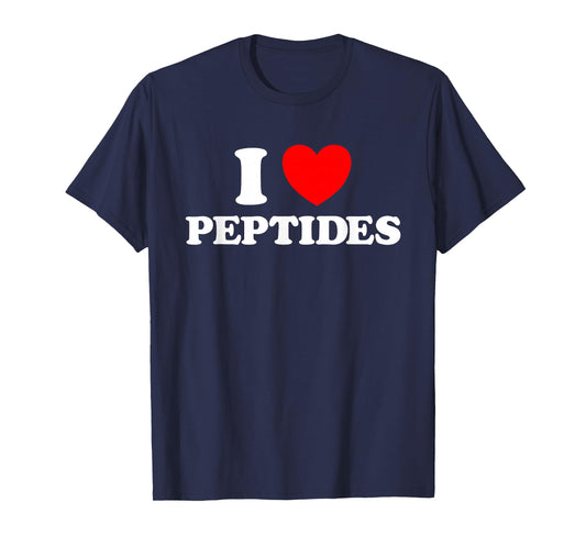Peptide Heart Funny Cute Skincare Amino Acid Supplement Fan T-Shirt