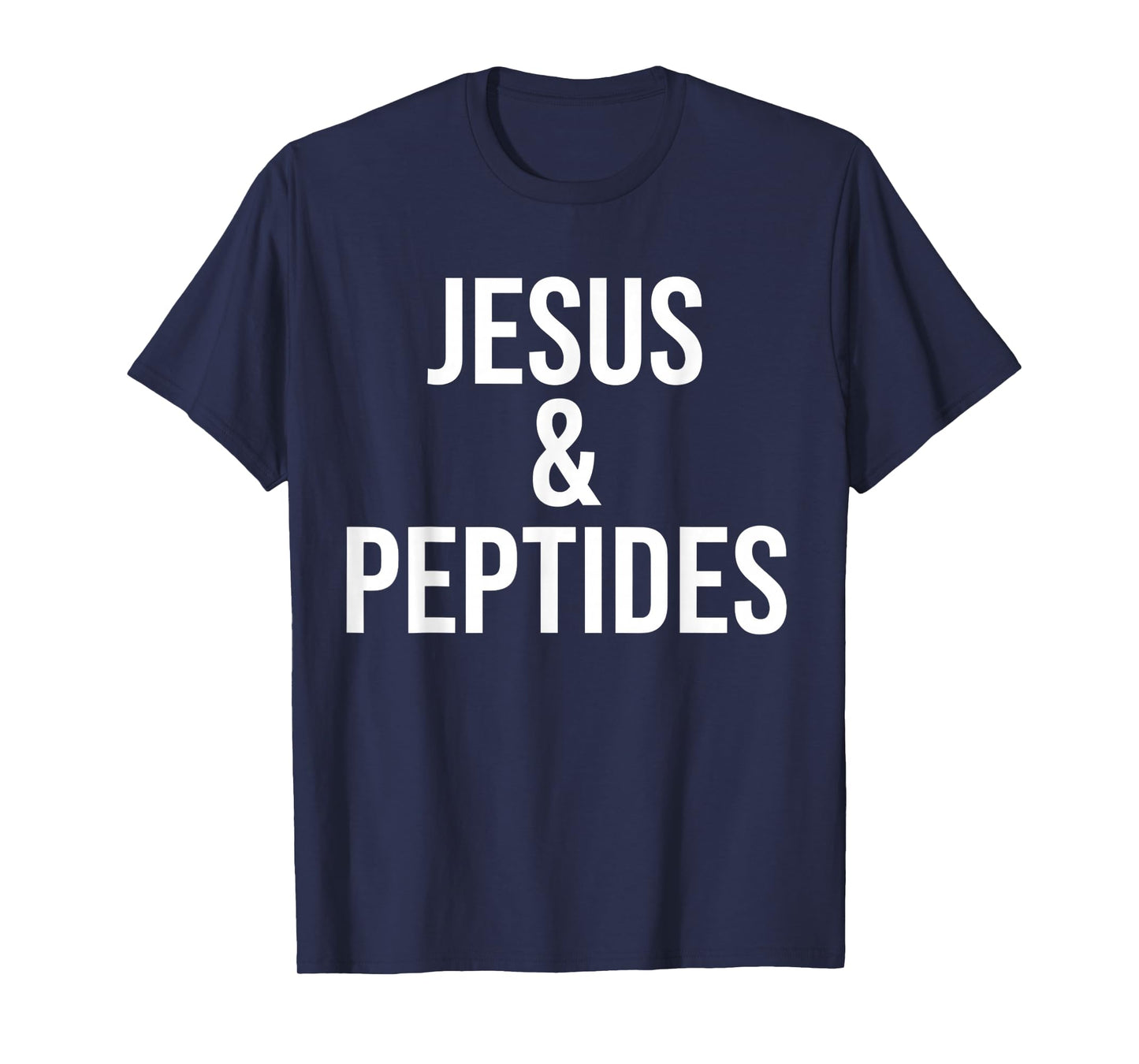 Jesus and Peptides Funny Christian Bible Gym Workout T-Shirt