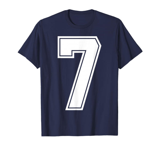 7 Number Seven Team Sports Graphic Design Matching Varsity T-Shirt