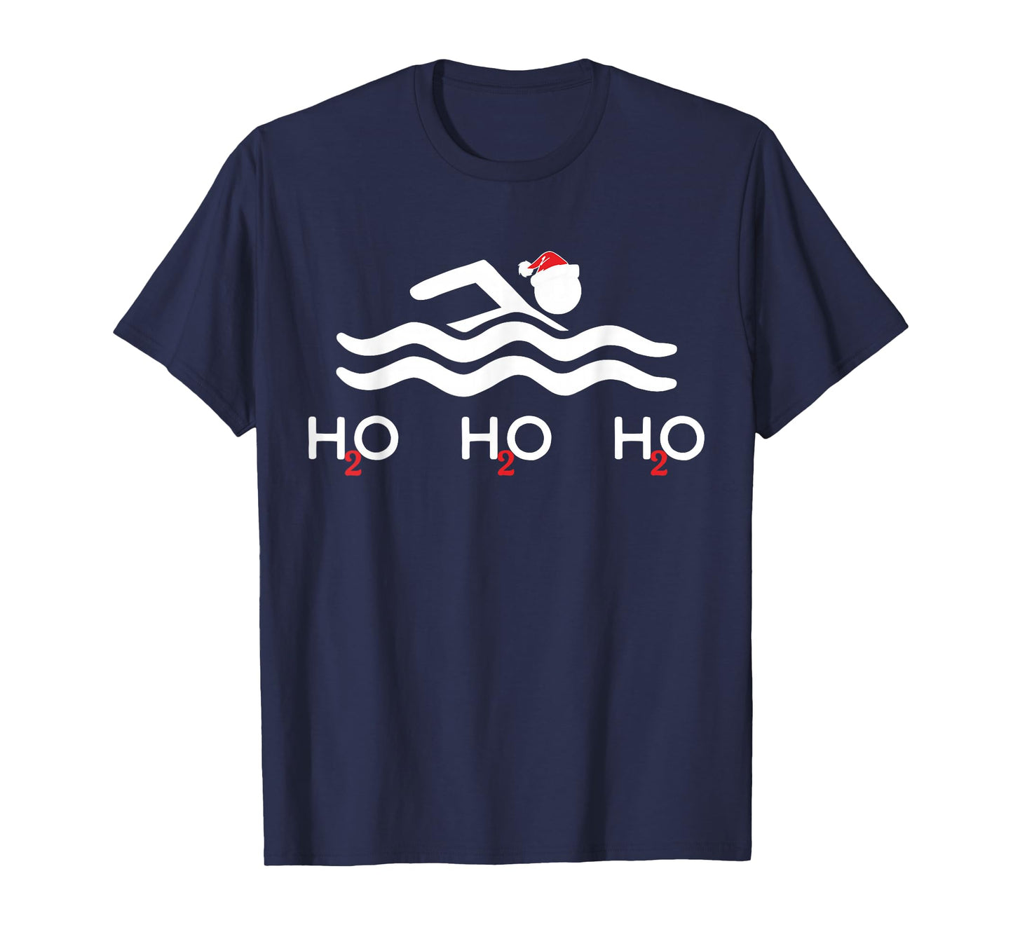 H2o H2o H2o Santa Hat Swimmer Swim Christmas Swimming Sport T-Shirt