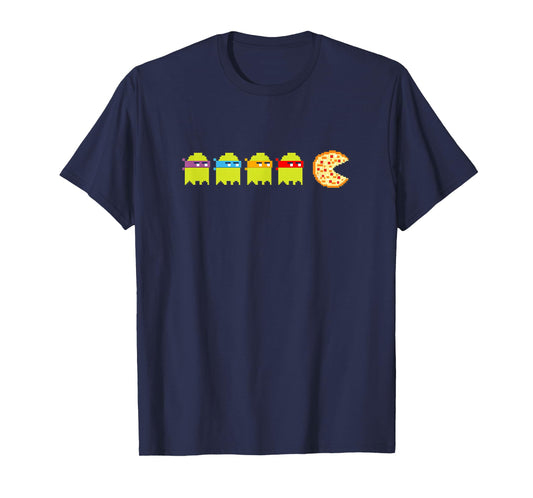 8-Bit Vintage Ghost Turtle Chasing Pizza Retro Arcade Game T-Shirt