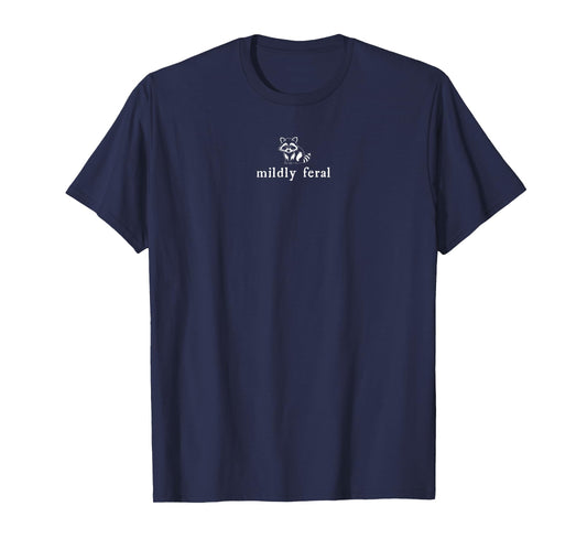 Retro Vintage Mildly Feral Raccoon Funny T-Shirt
