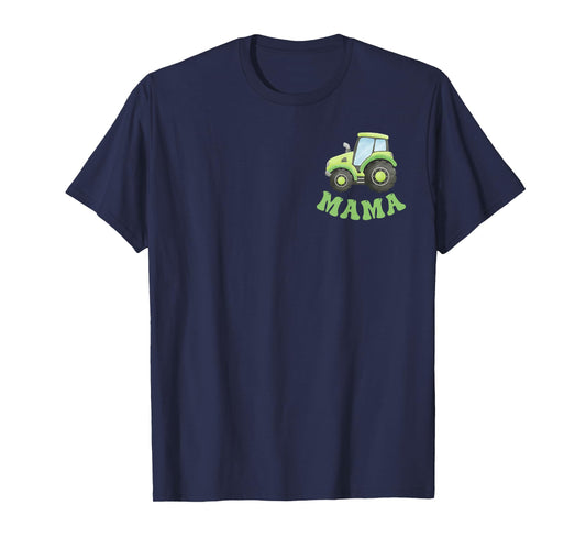 Mama of Birthday Boy Tractor Farm Theme Trucks Family Party T-Shirt