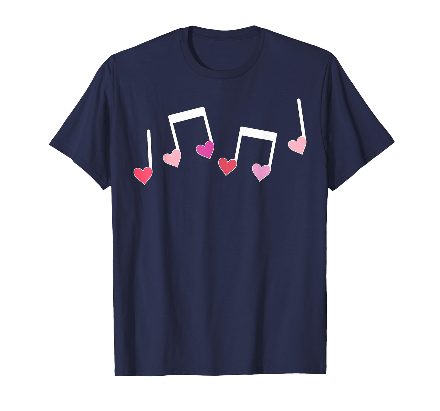 Music Notes Heart Valentines Day Musicians Music Lover Women T-Shirt