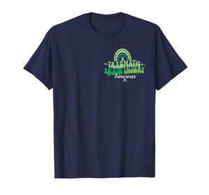 in March We Wear Green, Groovy TBI Awareness (Back & Front) T-Shirt