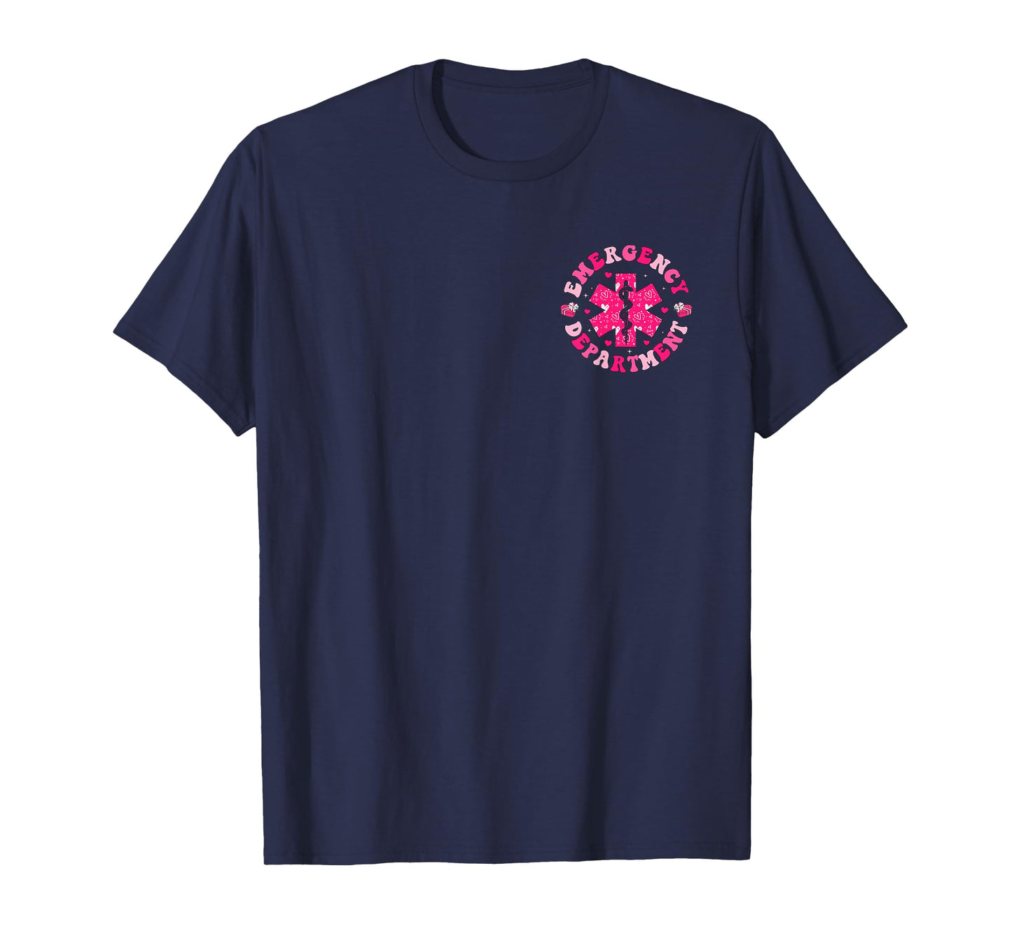 Valentine Nurse Emergency Department ER ED Nurse 2 Sides T-Shirt
