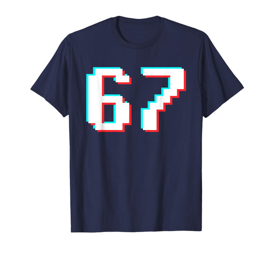 Number 67 Meme Funny Gen Alpha Slang Six Seven Youth Kids T-Shirt