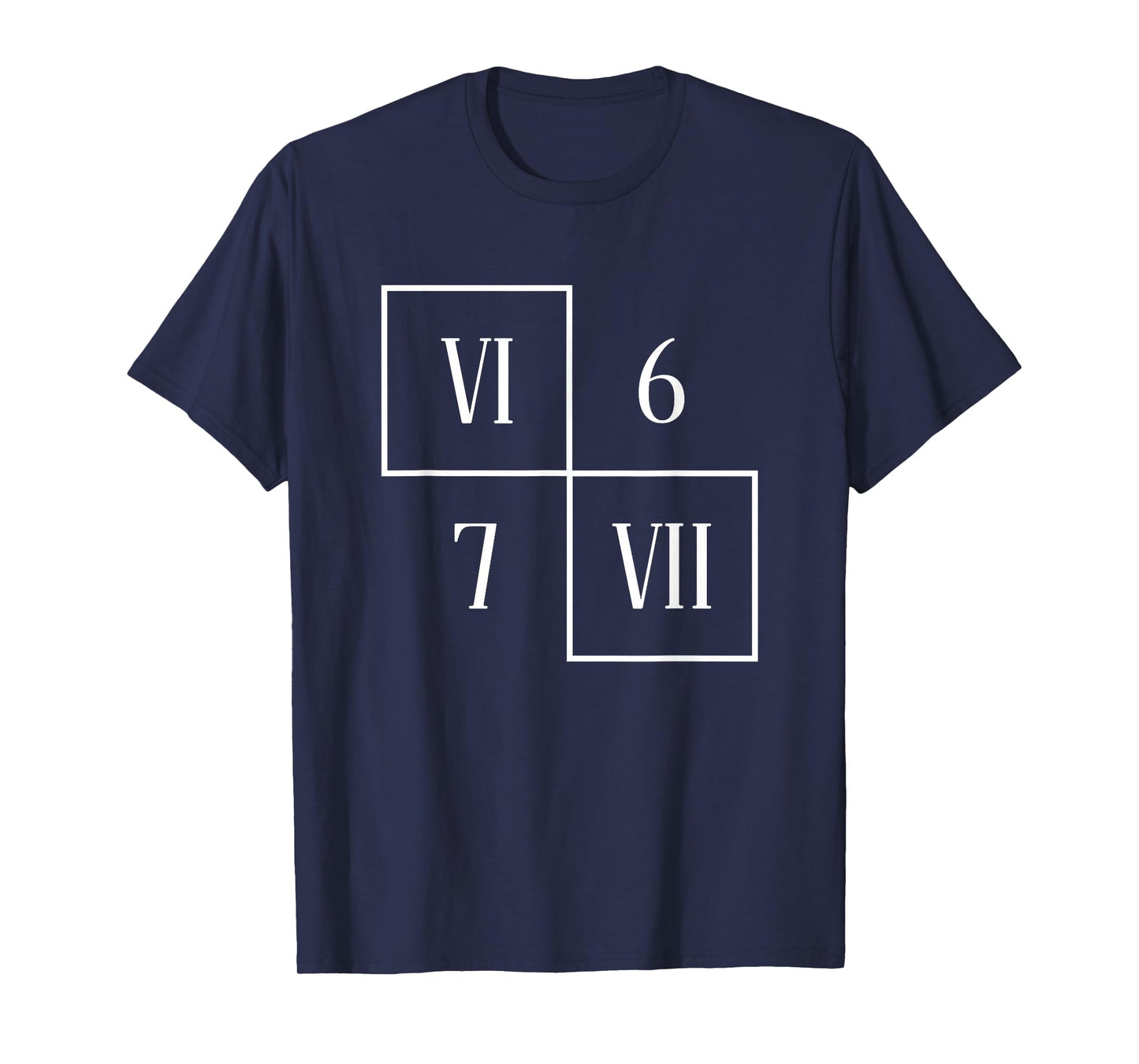 Funny VI VII 6 7 Meme Roman Numerals Math Six Seven T-Shirt