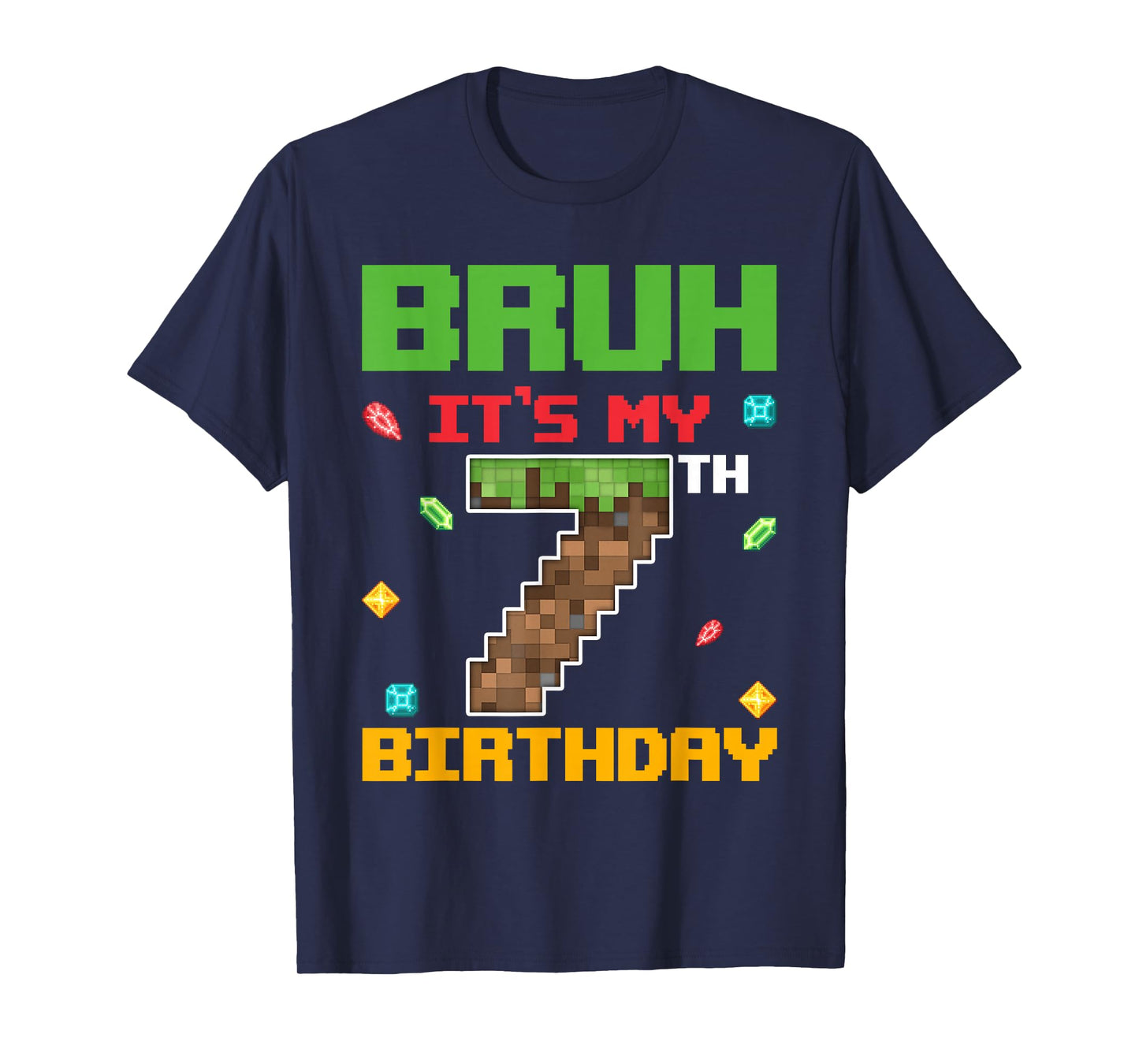 It's My 7th Birthday Boy 7 Years Old Pixel Gamer T-Shirt