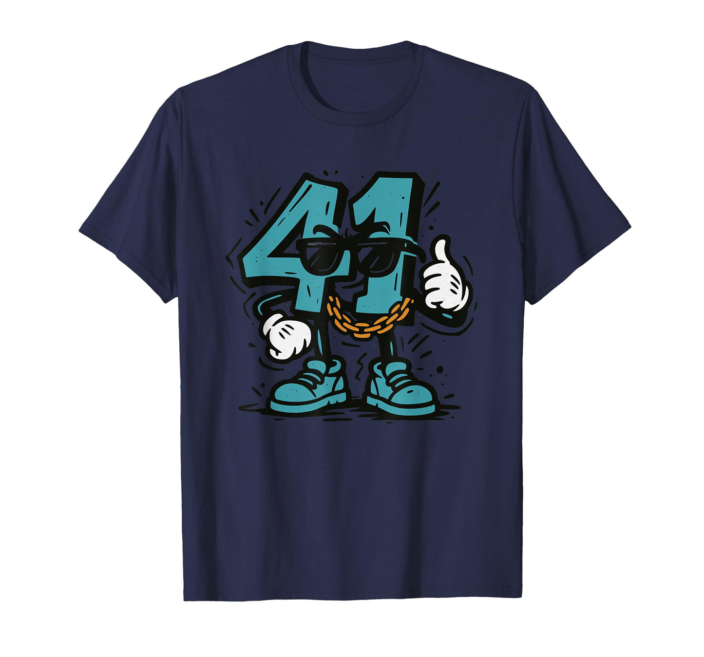 Cartoon Drip Numbers Graffiti 41 Meme Forty One T-Shirt