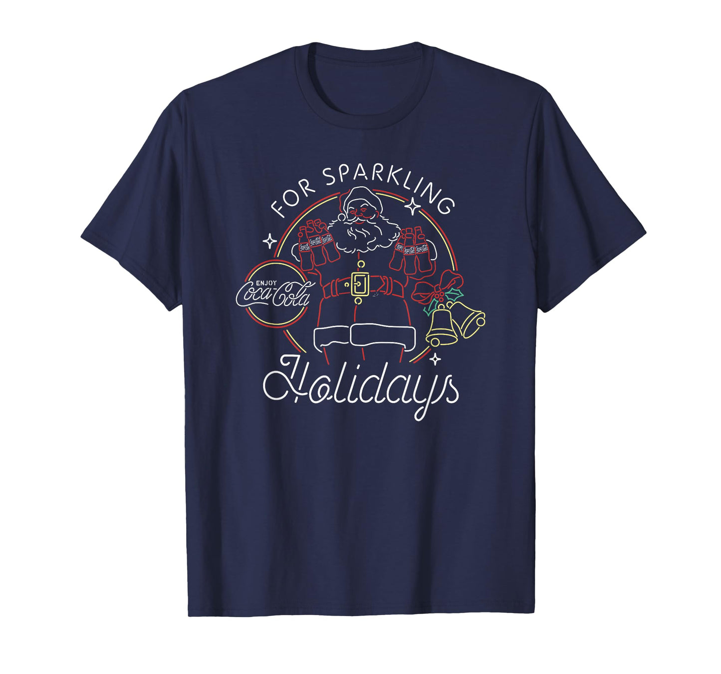 Coca-Cola Christmas For Sparkling Holidays Neon Sign Style T-Shirt