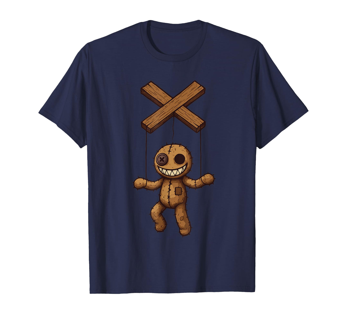 Grimstring – Spooky Playful Puppet Marionette Cartoon T-Shirt