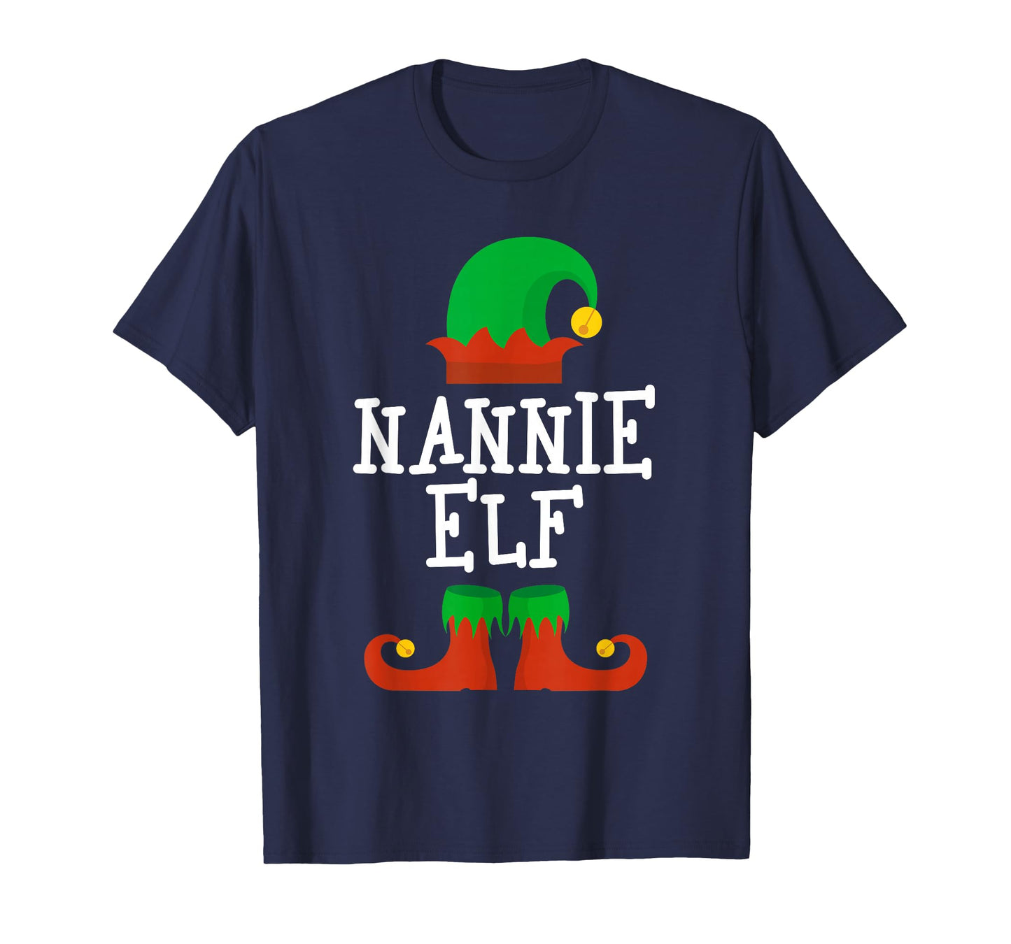 Family I'm The Nannie Elf Christmas Matching Pajama Funny T-Shirt