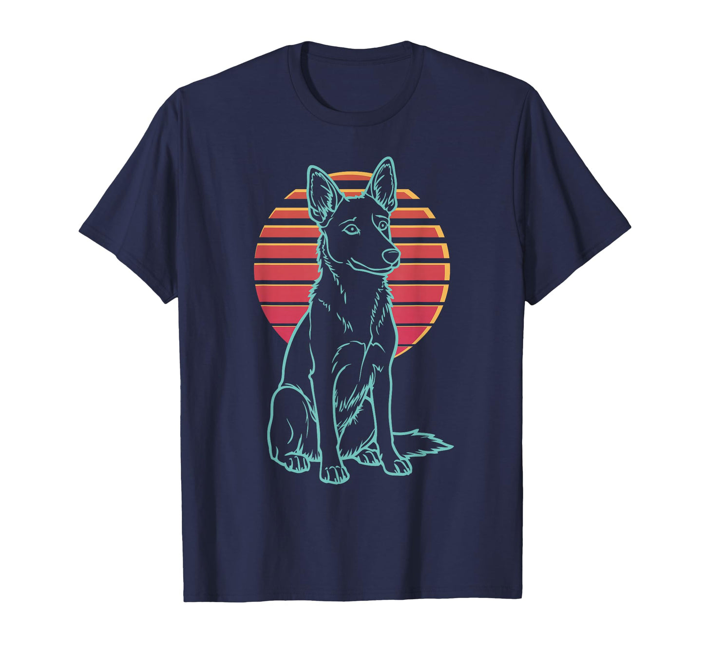 Belgian Malinois Lover Dog Owner Retro Synthwave 80s T-Shirt