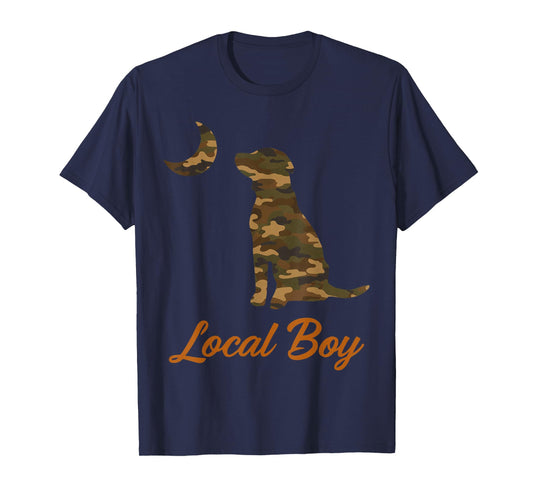 Black Lab Dog Local Southern Boy Camo Duck Hunting Youth Men T-Shirt