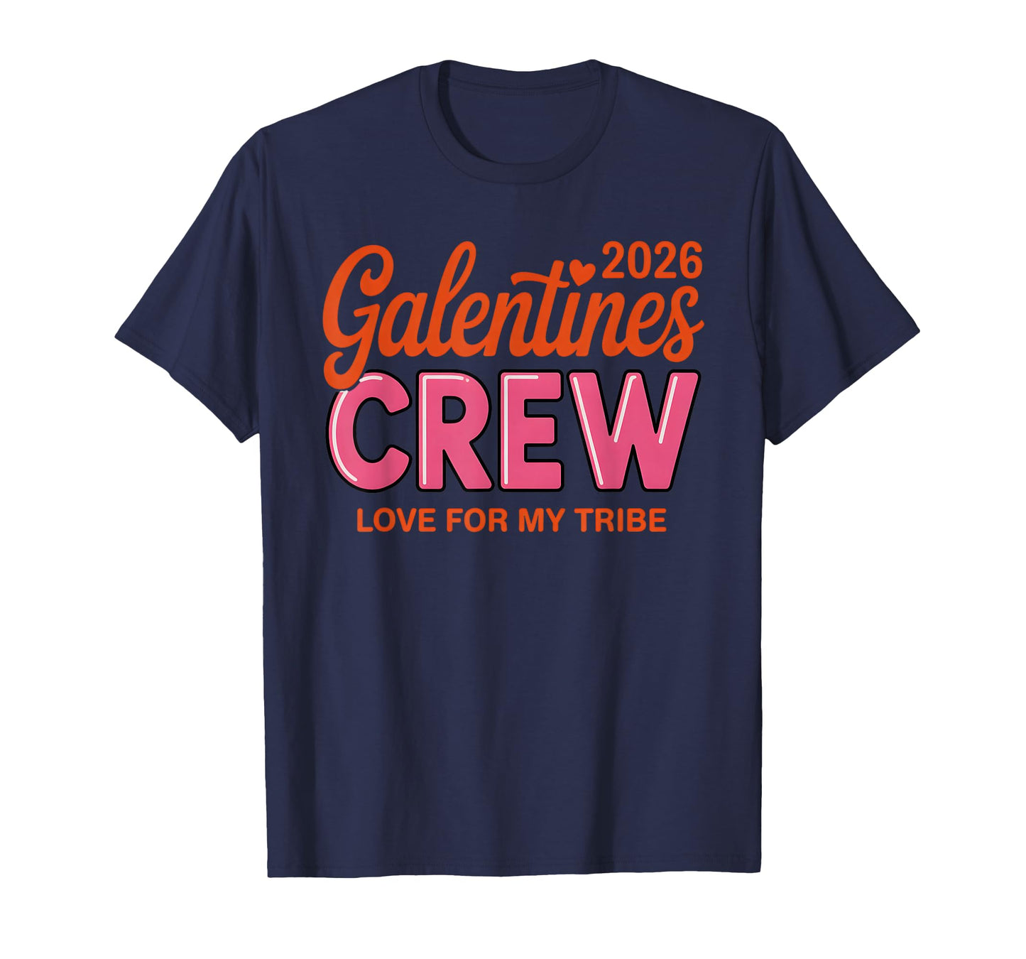 Galentines Crew 2026 Retro Groovy Women Girls Trip Matching T-Shirt