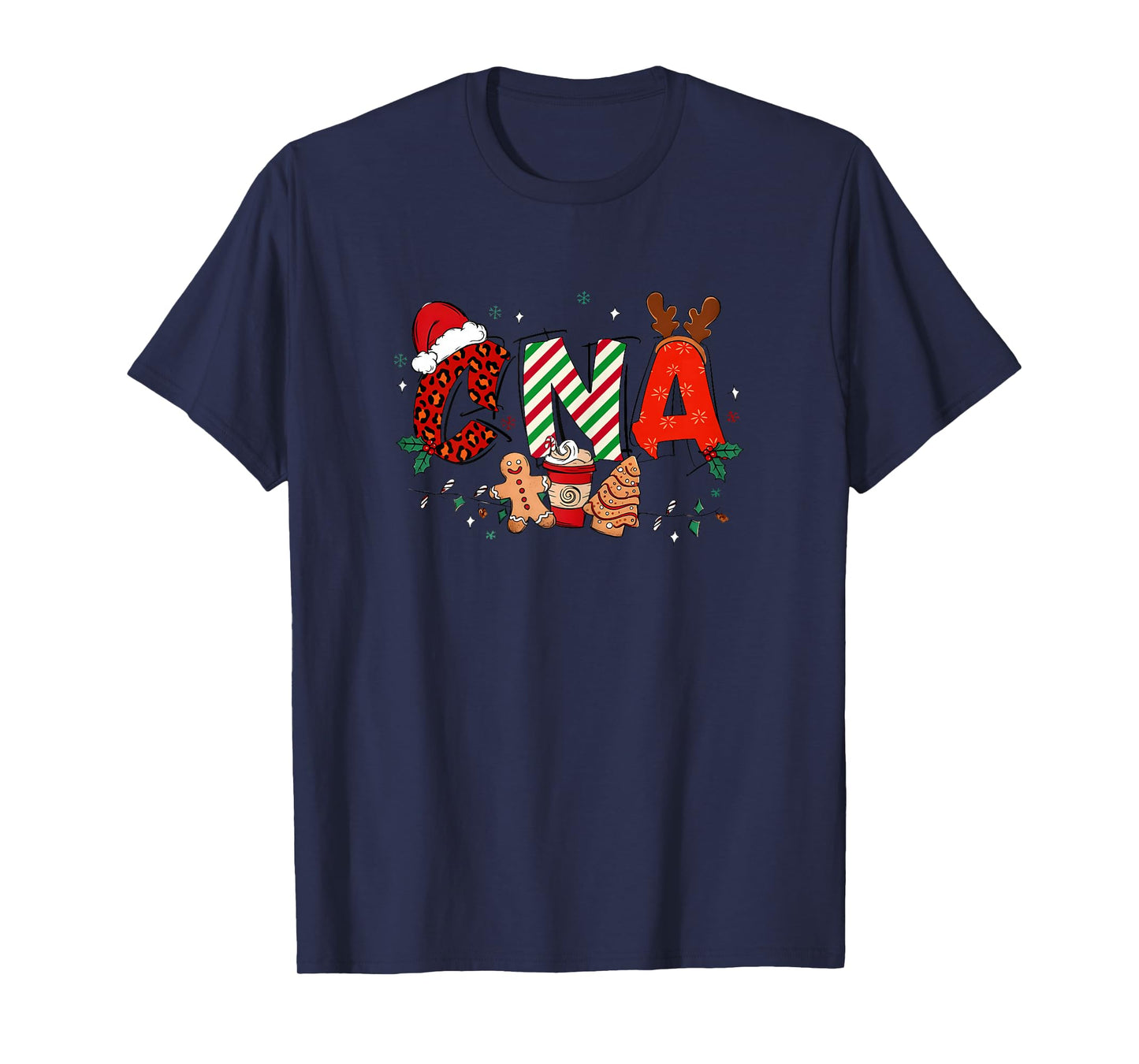 Nurse Santa Hat Outfit CNA Nursing Xmas Costume CNA Life T-Shirt
