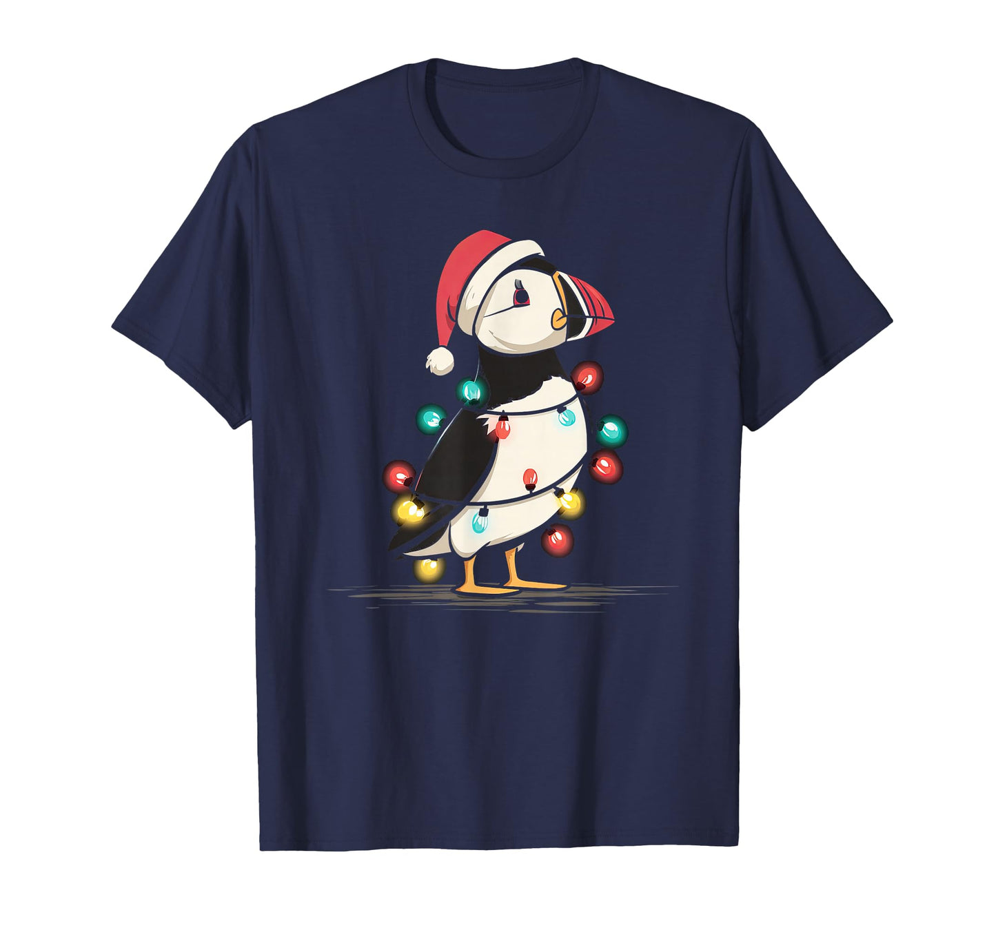 Funny Puffin Christmas Graphics Animal Lights Lover T-Shirt