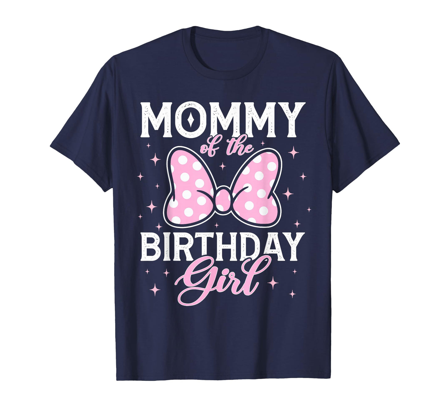 Mommy of The Birthday Girl Pink Bow Family Matching Mouse T-Shirt