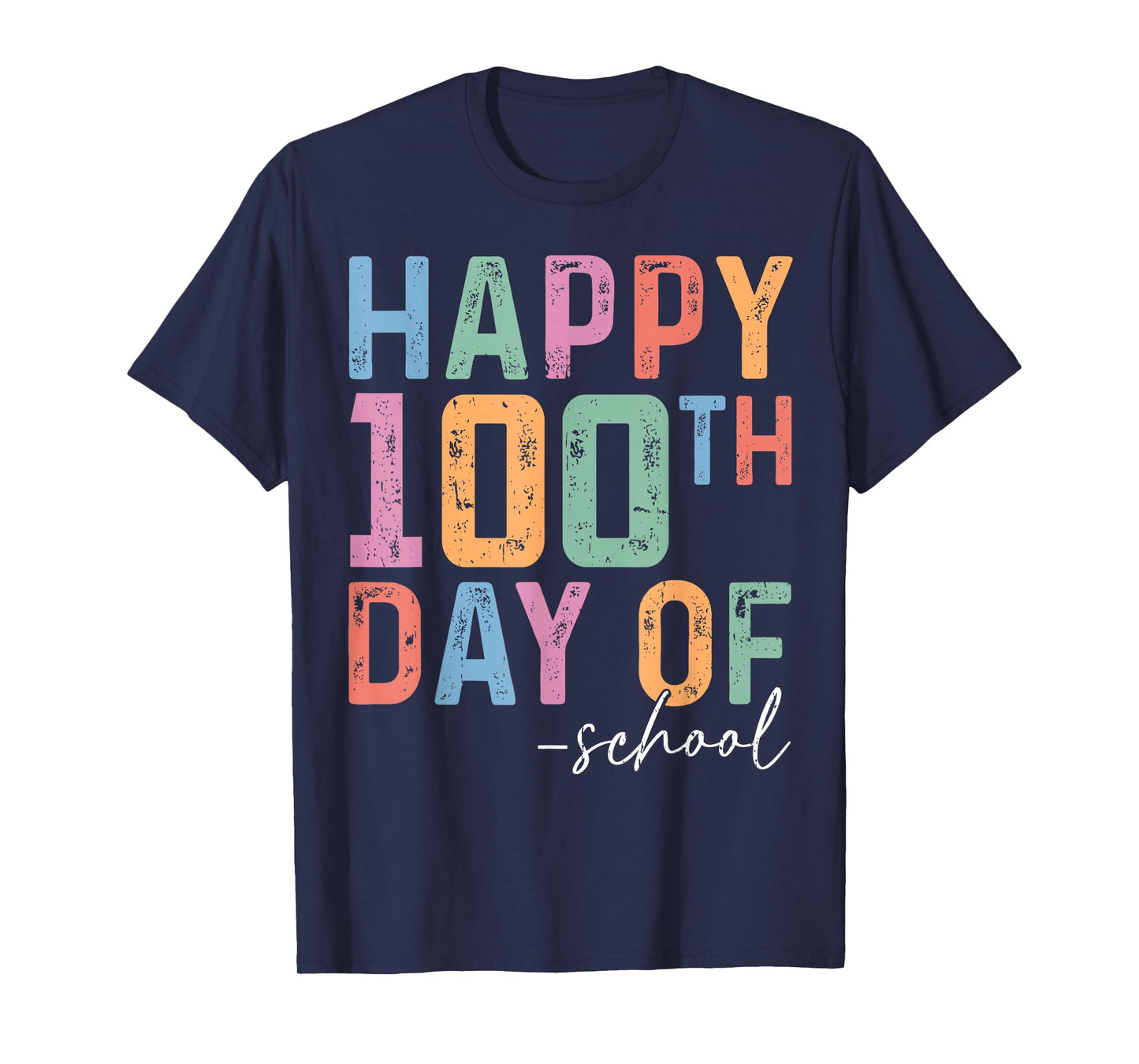 Retro Happy 100th Day of School Shirts Teacher Kids Student T-Shirt
