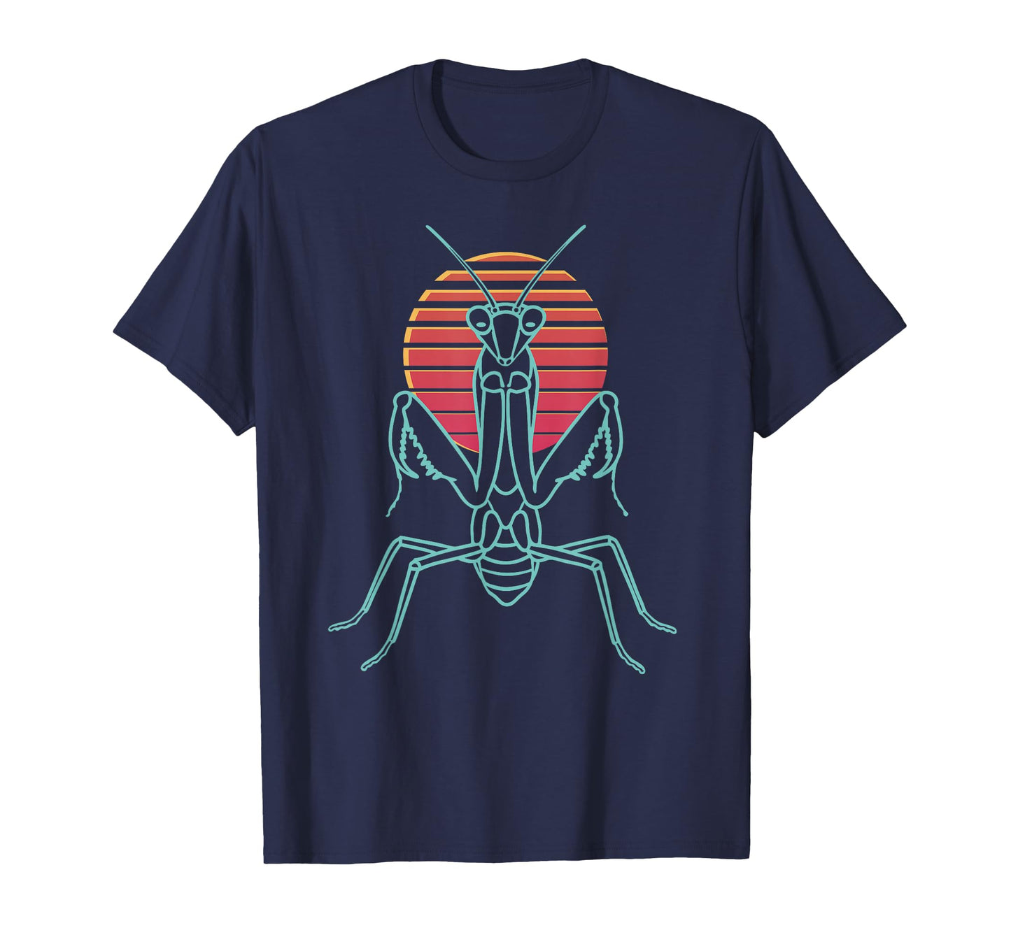 Praying Mantis Lover Insect Retro Synthwave 80s T-Shirt