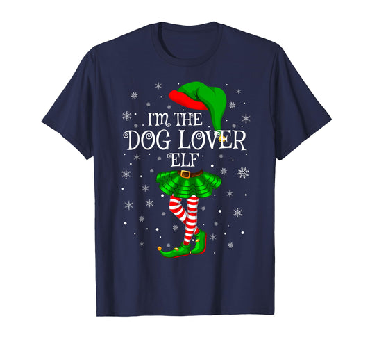 Dog Lover Elf Christmas Family Group Women Girls Xmas Pajama T-Shirt