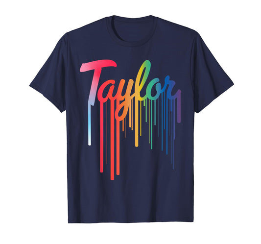 Girl Retro Taylor First Name Personalized Vintage 80's T-Shirt