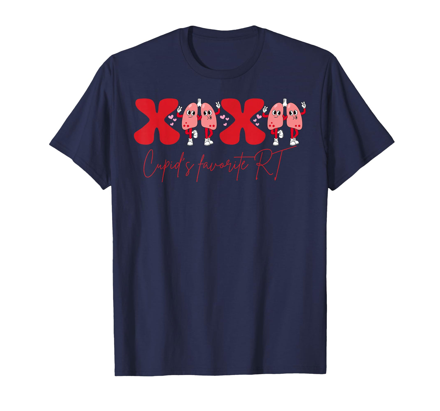 Cupid's Favorite RT Lung Valentines Day Respiratory Therapy T-Shirt