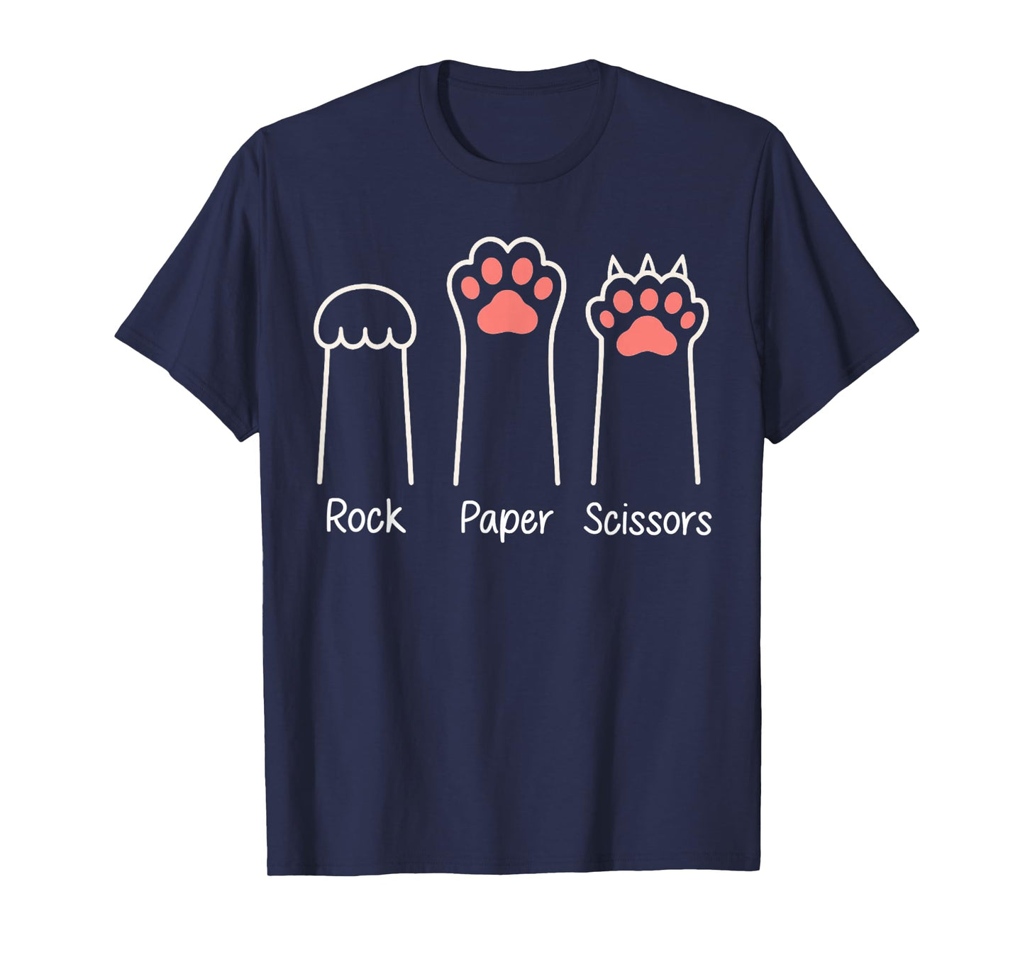 Rock Paper Scissors Hand Game Meme Animal Paw Introvert Cat T-Shirt