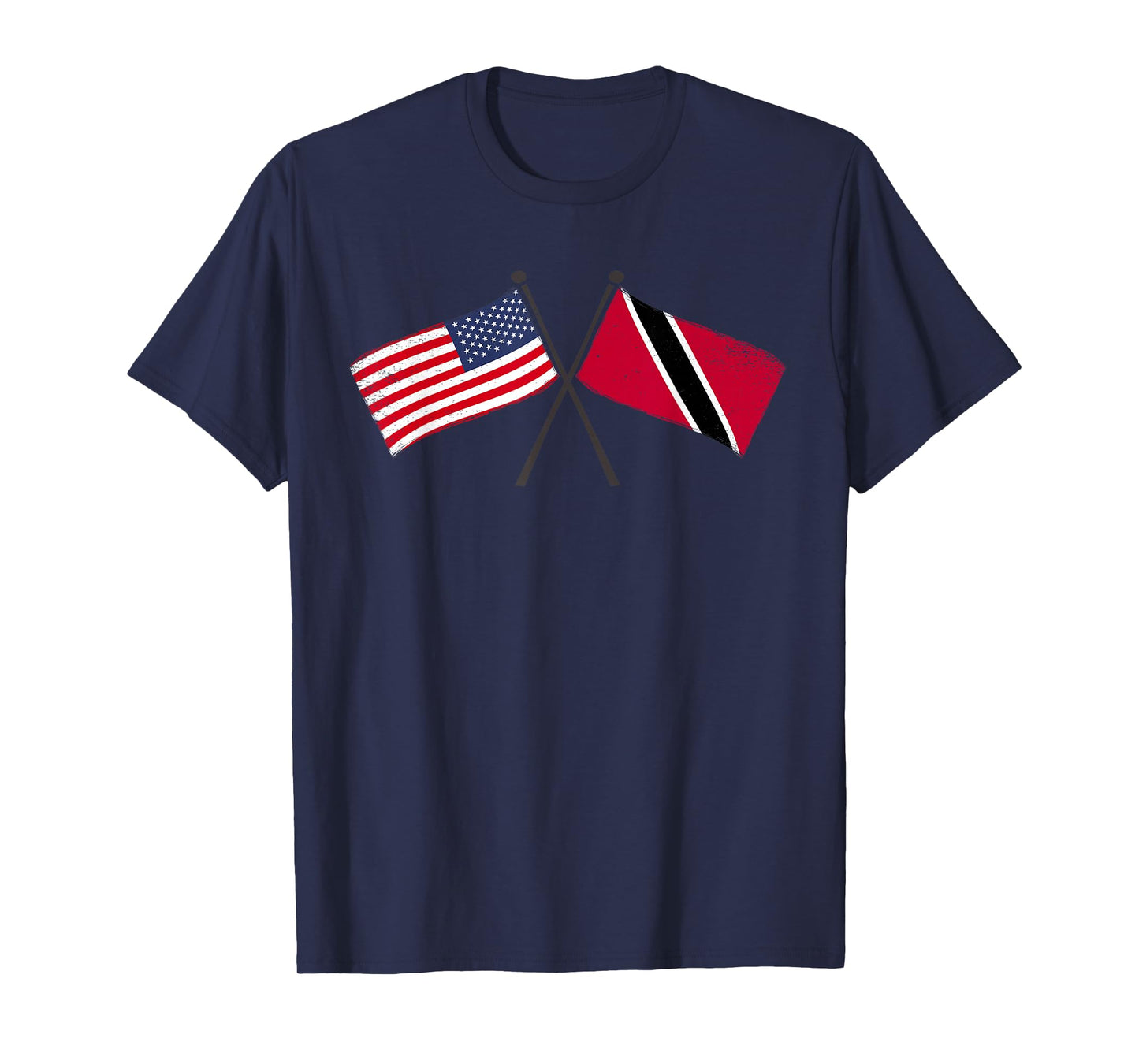 USA Trinidad and Tobago Crossed Flags American Trinidadian T-Shirt