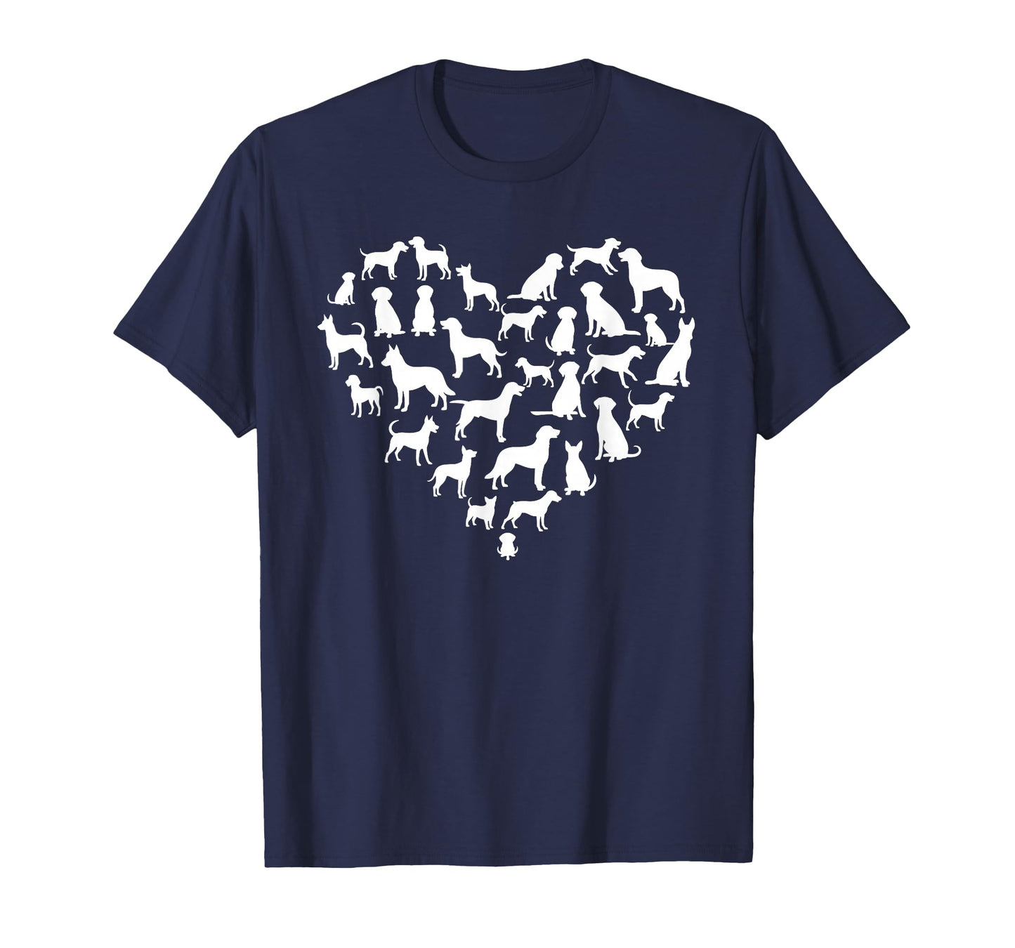 Dog Silhouettes Forming Heart Pet Animal Lovers Design T-Shirt