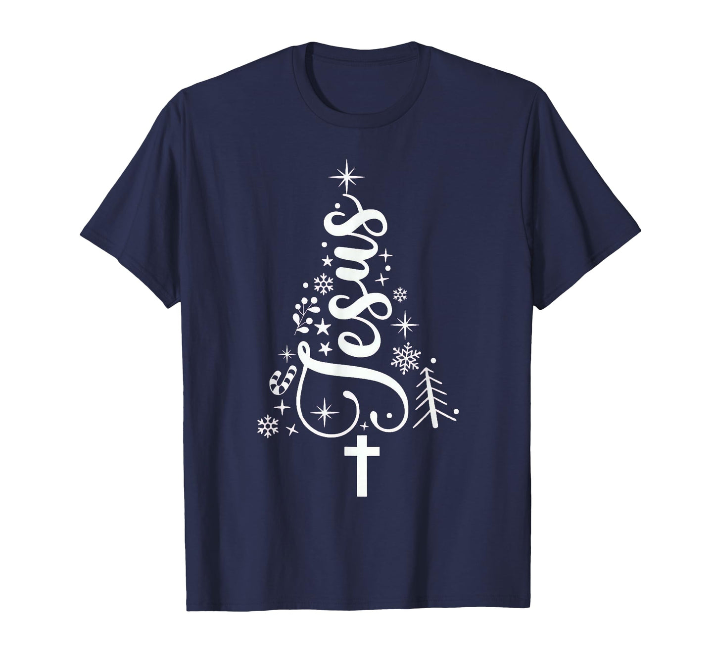 Jesus Christmas Tree Bible Verse Women Girl Kids T-Shirt